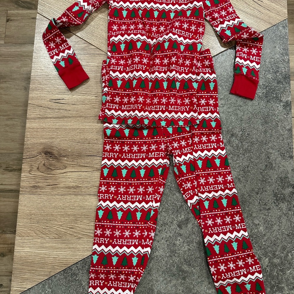 Merry Red and Green Kids Pajama Set
